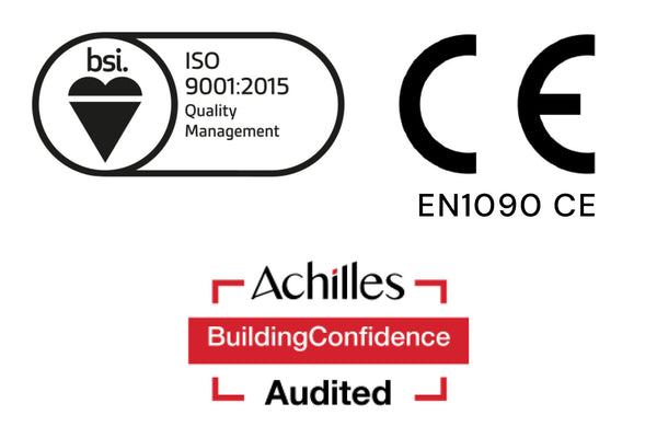BSI, EN1090 and Achilles logos
